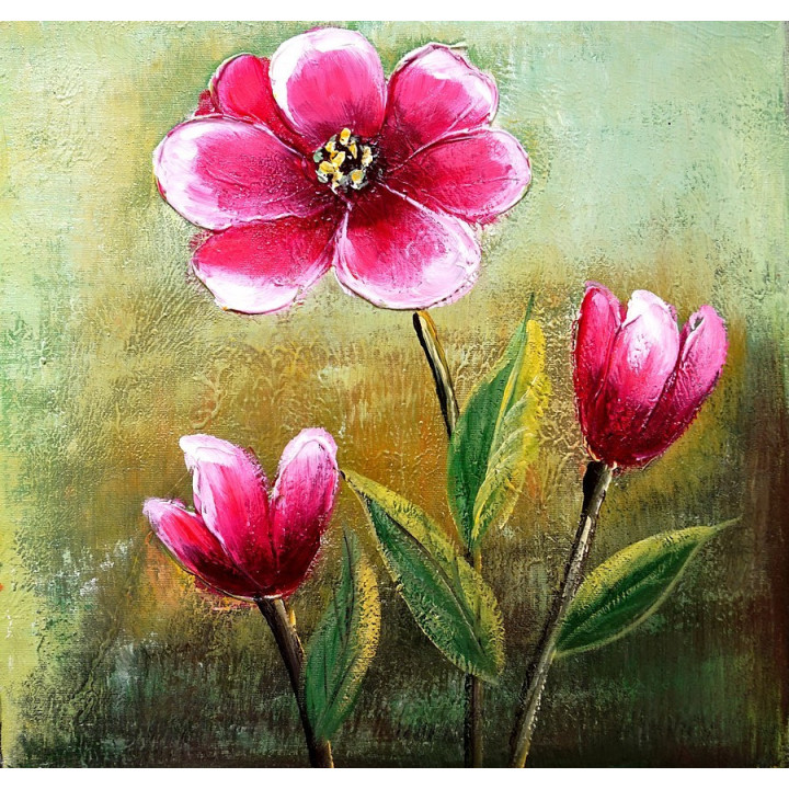 Blumenstrauß-1-154 - handgemaltes Ölbild in 50x60cm