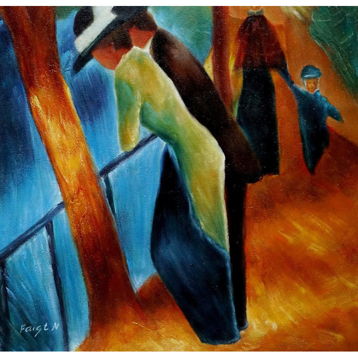 AugustMacke Spaziergang auf der Brücke  60x80cm