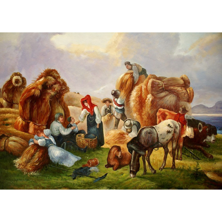 Jean Francois Millet Die Ährenleserinnen - handgemaltes Ölbild in 60x90cm