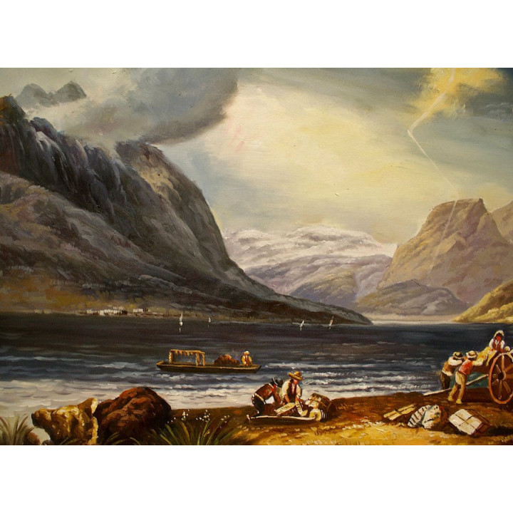 GAUERMANN FRIEDRICH Heuarbeit-handgemaltes Ölbild in 60x80cm