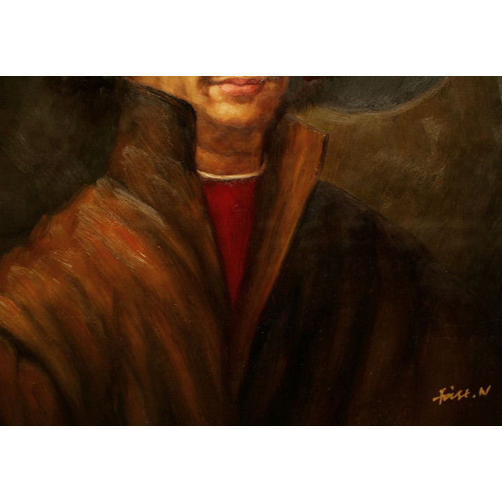 REMBRANDT VAN RIJN-Selbstbildnis-Ölbild in 50x60cm