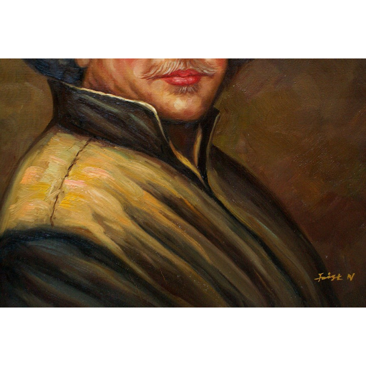 REMBRANDT VAN RIJN-Selbstbildnis-Ölbild in 50x60cm