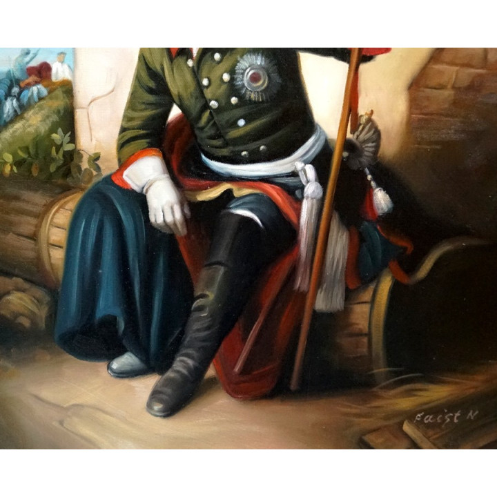 Faistauer Anton - Dame mit schwarzen Hut - handgemaltes Ölbild in 50x60cm