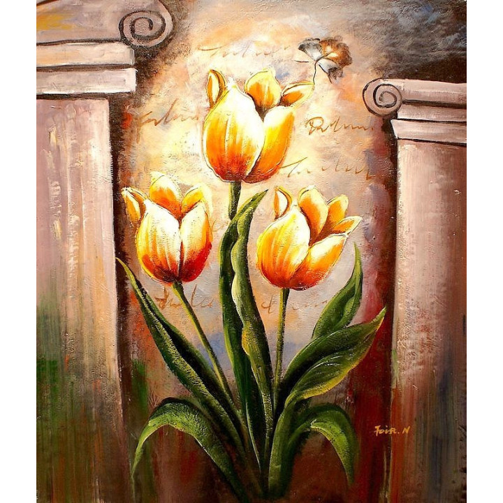 Blumenstrauß-1-160 - handgemaltes Ölbild in 50x60cm