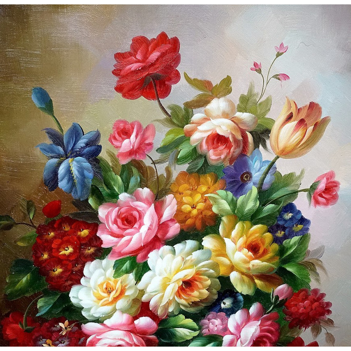 Blumen - Ölgemälde- Blumenstrauss-1-47 - 60x90cm