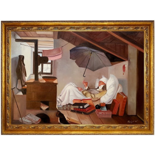 Carl Spitzweg Der arme Poet 60x80cm handgemaltes Ölbild-50x60cm