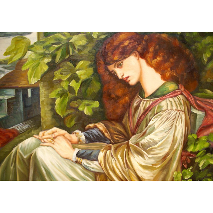 Dante Gabriel Rossetti, die Pia von Tolomei - handgemaltes Ölbild F 50x60cm