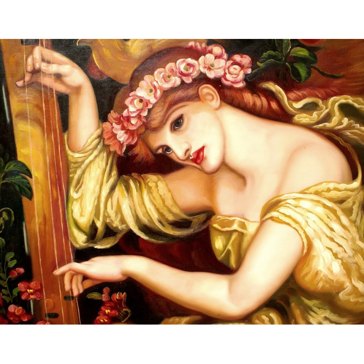 Dante Gabriel Rossetti, Asea Zauber - handgemaltes Ölbild F 50x60cm