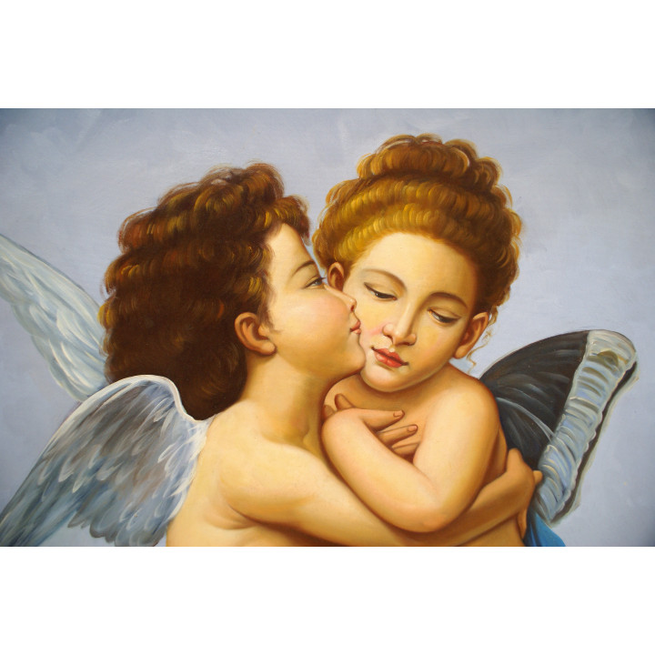 Emile Munier der Kuss handgemaltes Ölbild F 50x60cm