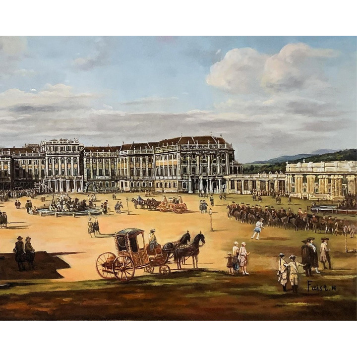 Ölgemälde Schoss Schönbrunn Bernardo Bellotto 60x90cm