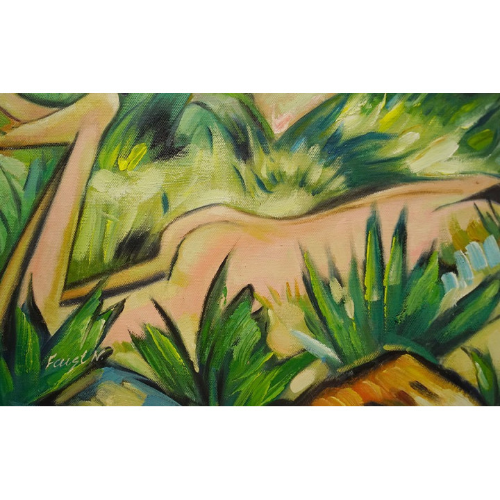 Otto Müller, 2 Mädchen - handgemaltes Ölbild 50x70cm