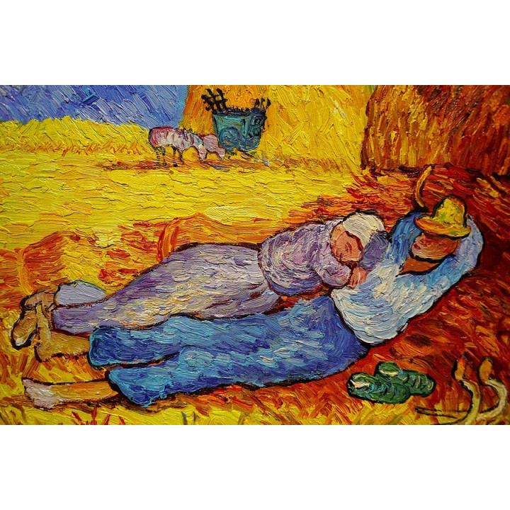 Siesta, Vincent van Gogh - handgemaltes Ölbild 50x60cm