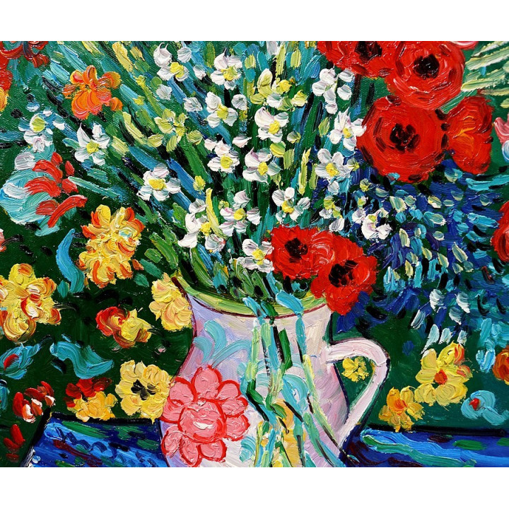 Fischerboote, Vincent van Gogh - handgemaltes Ölbild 33x38cm