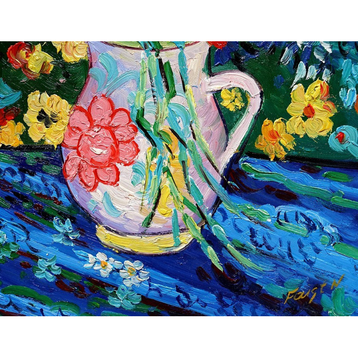 Fischerboote, Vincent van Gogh - handgemaltes Ölbild 33x38cm