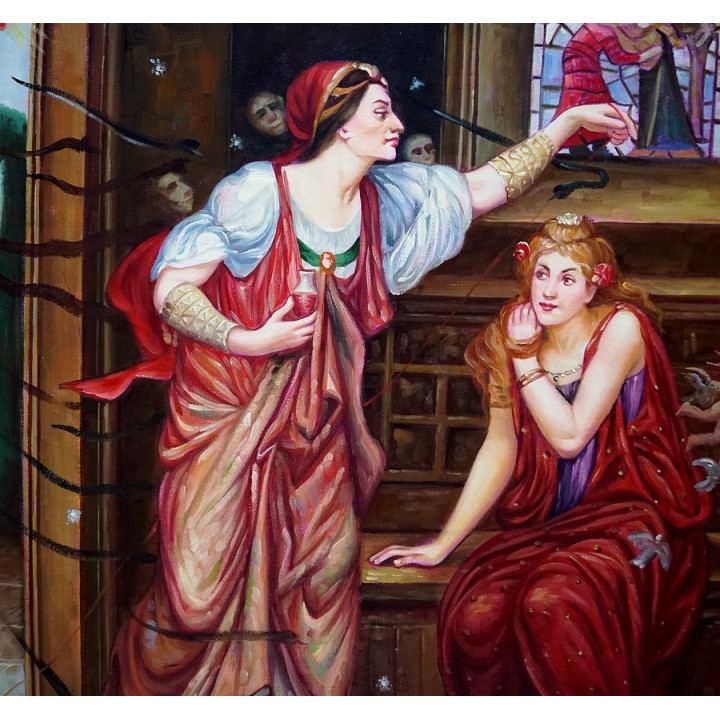 Faistauer Anton - Dame mit Buch - handgemaltes Ölbild in 50x60cm