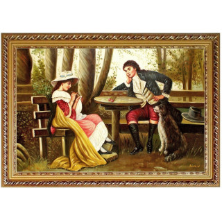 Gartenbank - handgemaltes Ölbild in 60x90cm