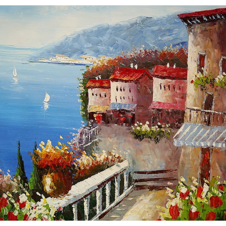 Mediterrane Impressionen - handgemaltes Ölbild in 50x60cm -6-50