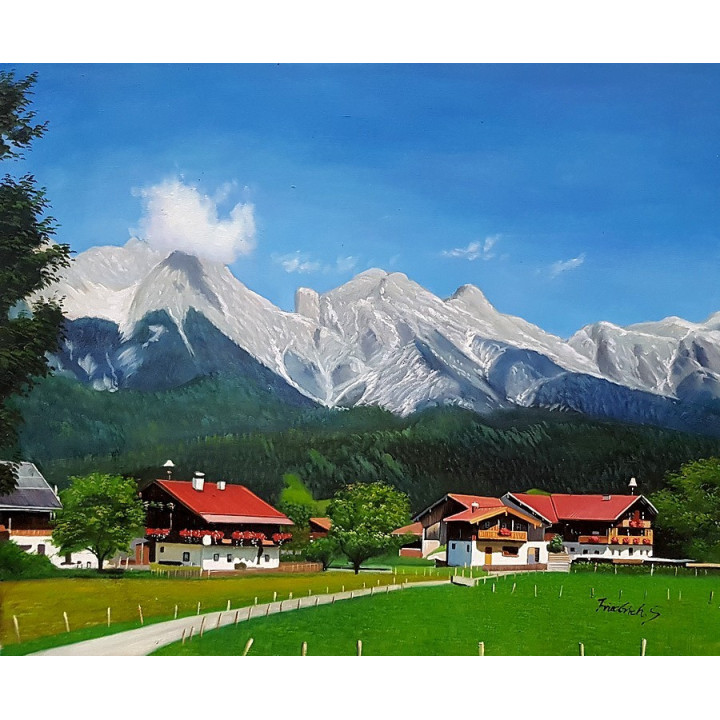 Leoganger Steinberge - Blick vom Biberg - Ölgemälde