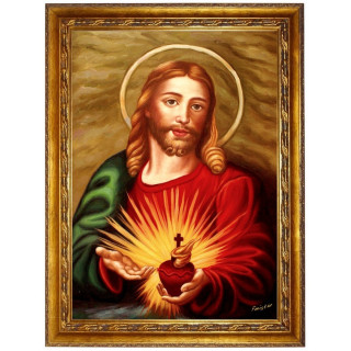 Herz-Jesu- Ölgemälde handgemalt
