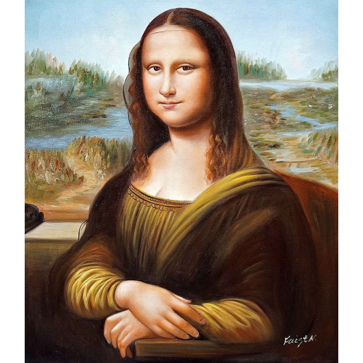 Mona-Lisa Portrait - handgemalt nach  "Leonardo da Vinci" 50x60cm 