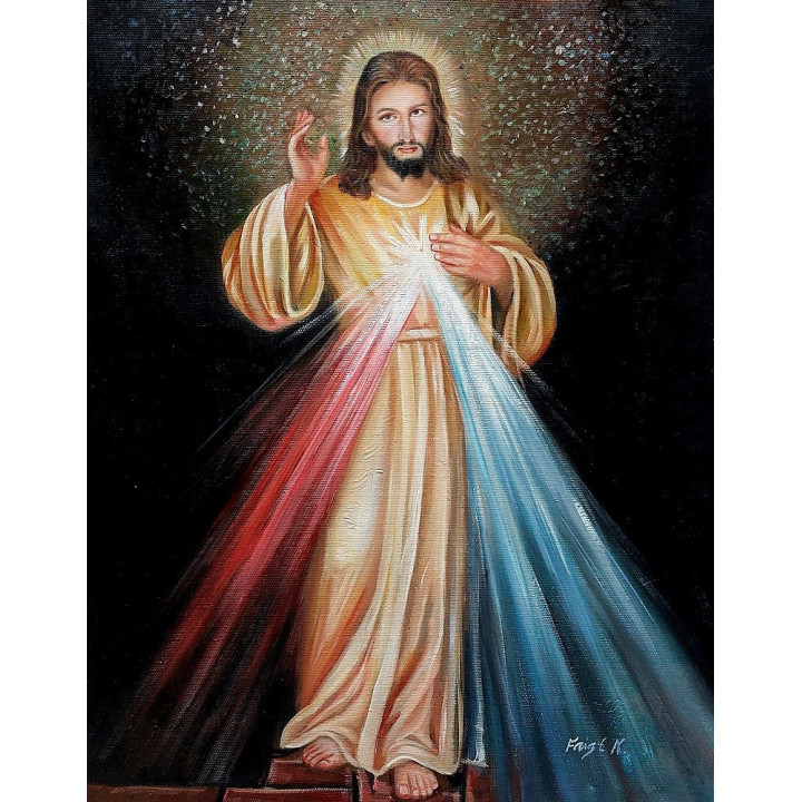 Herz-Jesu - handgemaltes Ölbild in  50x60cm-10-46