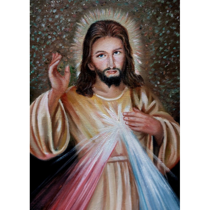 Herz-Jesu - handgemaltes Ölbild in  50x60cm-10-46
