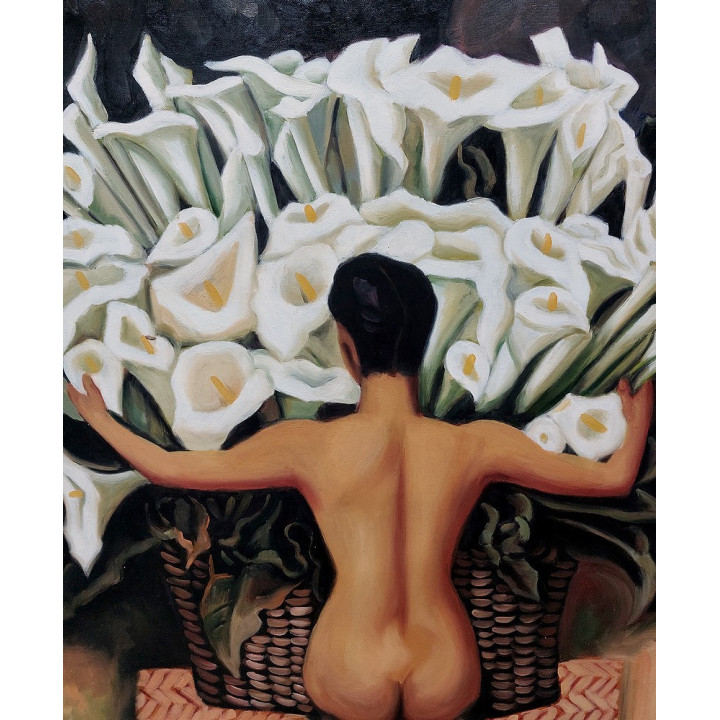 Ölbild Tulpenstrauss, Nude HANDGEMALT,Gemälde 60x90cm