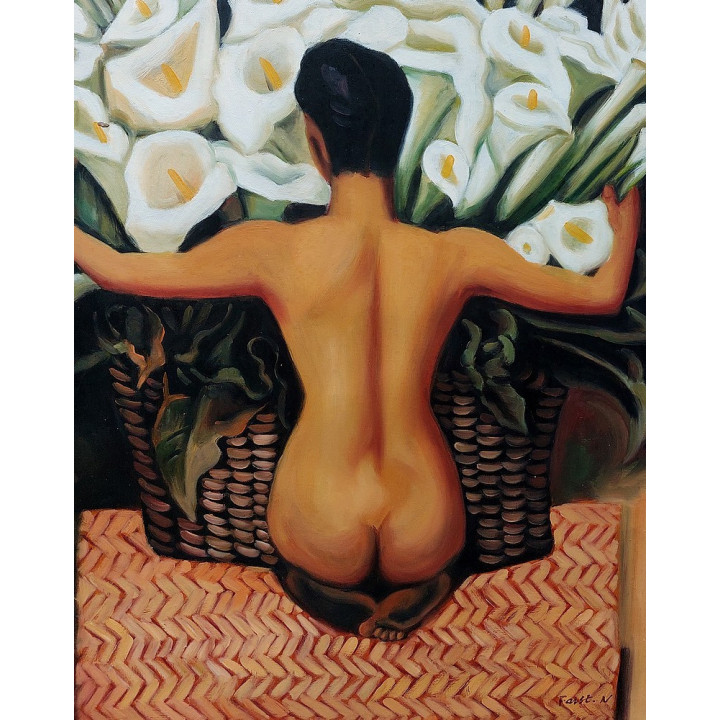 Ölbild Tulpenstrauss, Nude HANDGEMALT,Gemälde 60x90cm