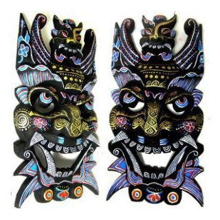 Sinotibetische Holzmaske M19: H40cm