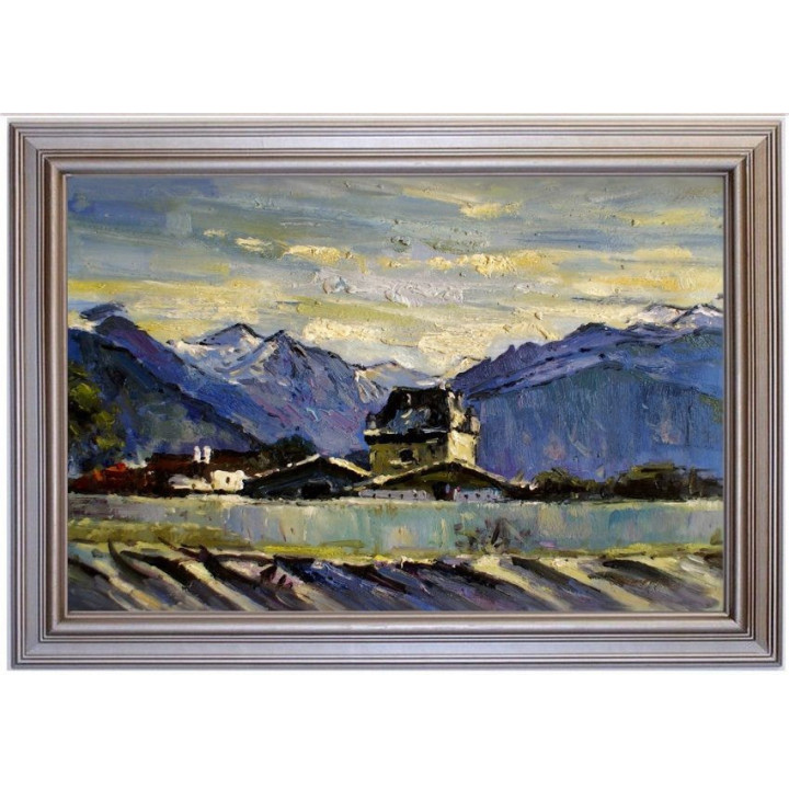 Faistauer Anton - Schloss-Saalhof - handgemaltes Ölbild in 43 x 64cm