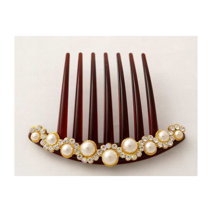 Haarkamm mit Strass Kristallen 