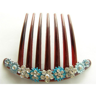 Haarkamm - Edelweiß_Türkisblau