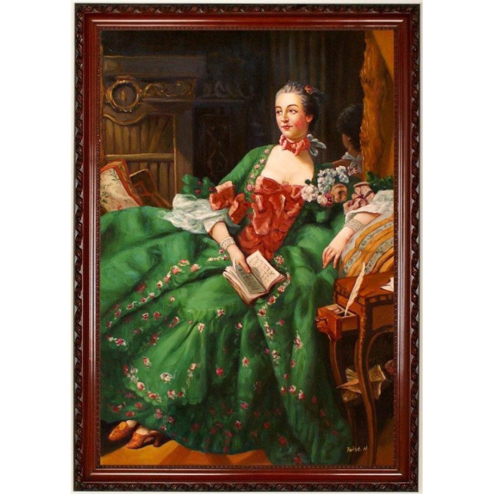 Portraet der Madame de Pompadour - handgemaltes Ölbild in 60x90cm