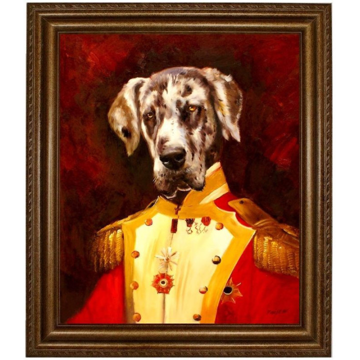 deutsche-dogge Hund im Anzug - handgemaltes Ölbild in 50x60cm
