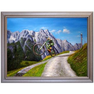 Downhill Leogang Asitz Ölbild handgemalt