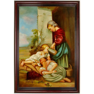 Kinder,  handgemaltes Ölbild in 60x90cm-11-25