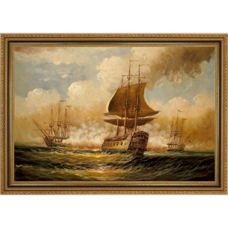 Seeschlacht_60x90cm-9_21 - handgemaltes Ölbild