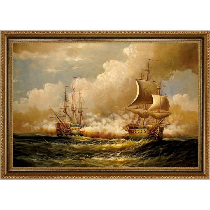 Seeschlacht_60x90cm-9_22 - handgemaltes Ölbild