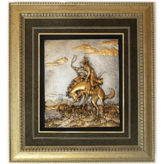 Reliefbild - Reiter auf wilden Ross