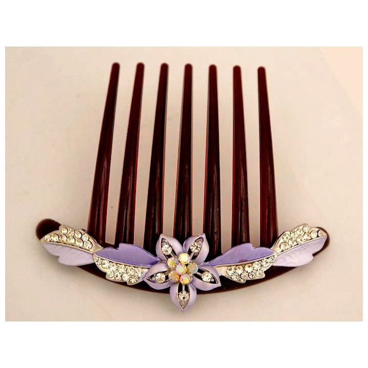 Haarkamm - Kirschblüte-Lila