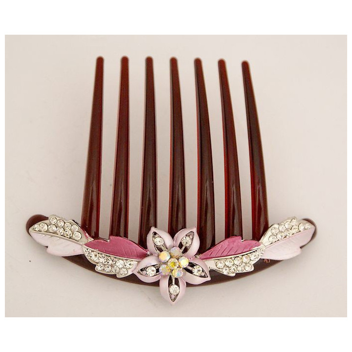 Haarkamm - Kirschblüte-Weinrot