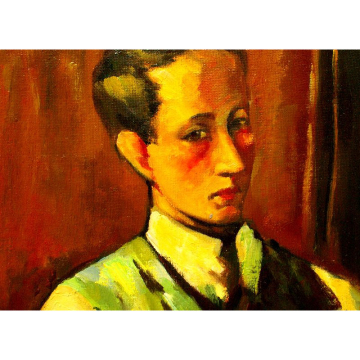 Faistauer Anton - Selbstbildnis - handgemaltes Ölbild in 50x70cm