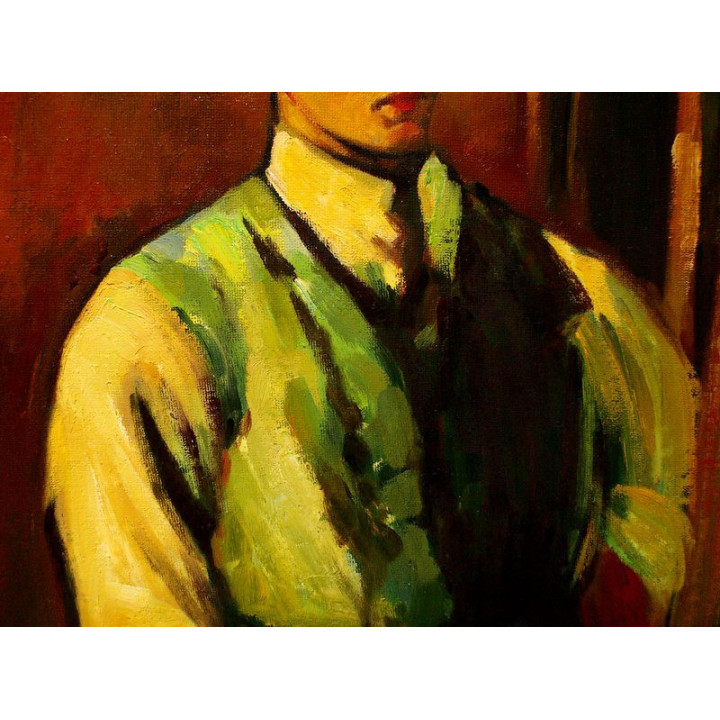 Faistauer Anton - Selbstbildnis - handgemaltes Ölbild in 50x70cm