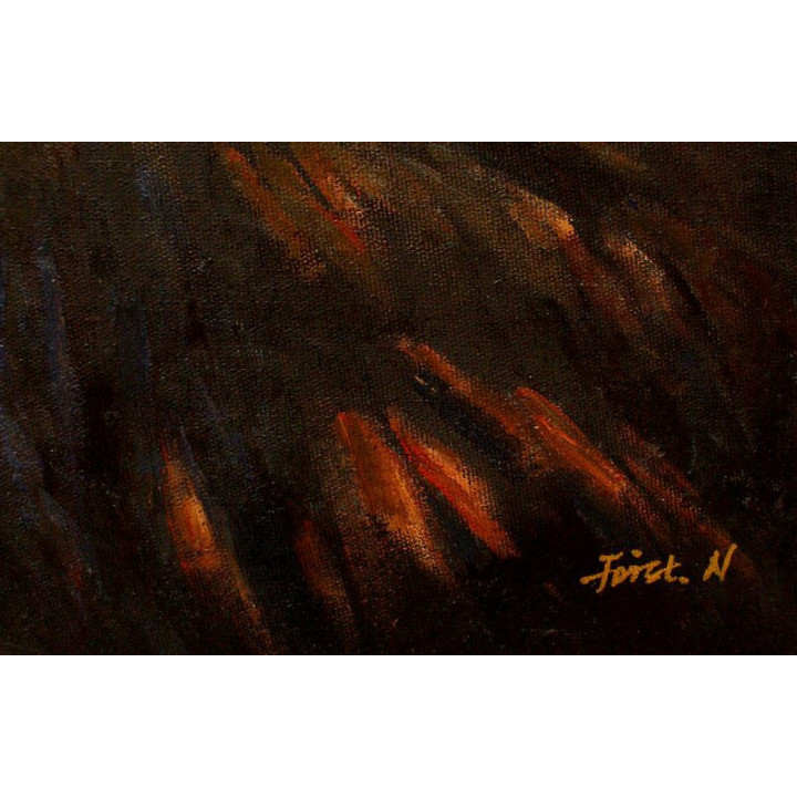 Faistauer Anton - Dame mit schwarzen Hut - handgemaltes Ölbild in 50x60cm