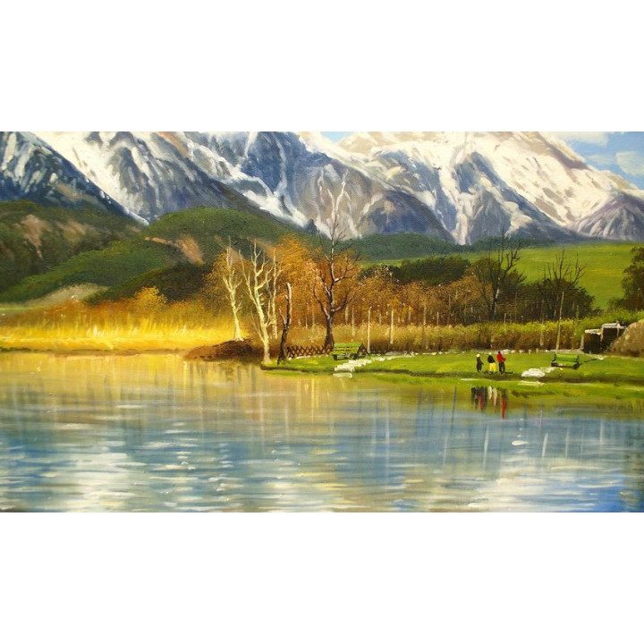 Saalfedner Angelteich - handgemaltes Ölbild in 50x70cm