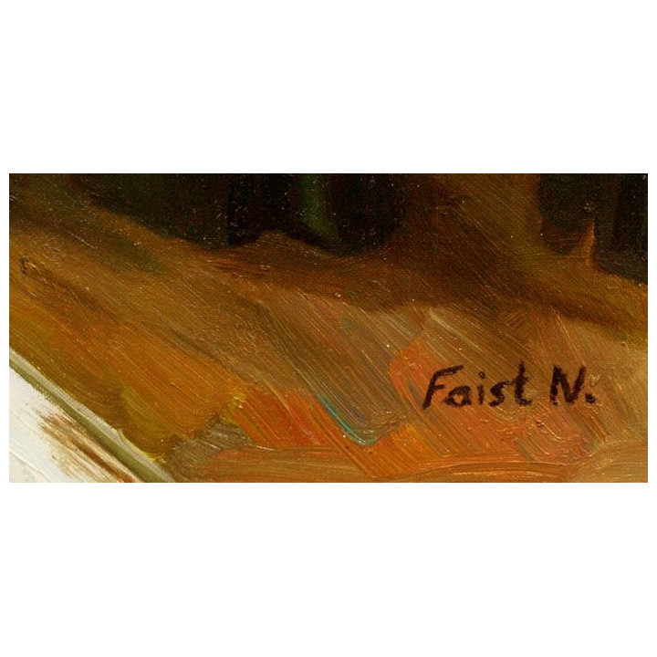 Stadtleben - handgemaltes Ölbild in 101x75cm - 7-36