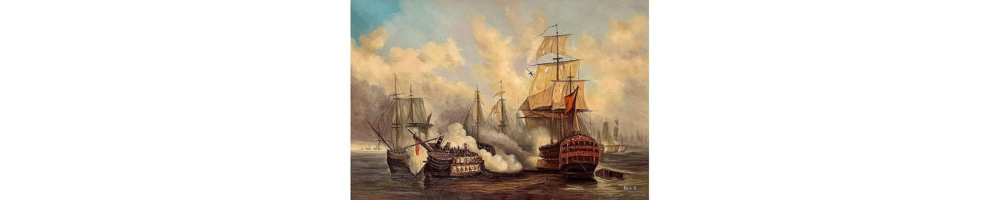 Ölbilder Seeschlacht